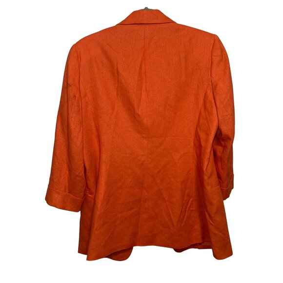 Anne Klein Womens Orange Blazer Jacket Size M - Picture 8 of 9